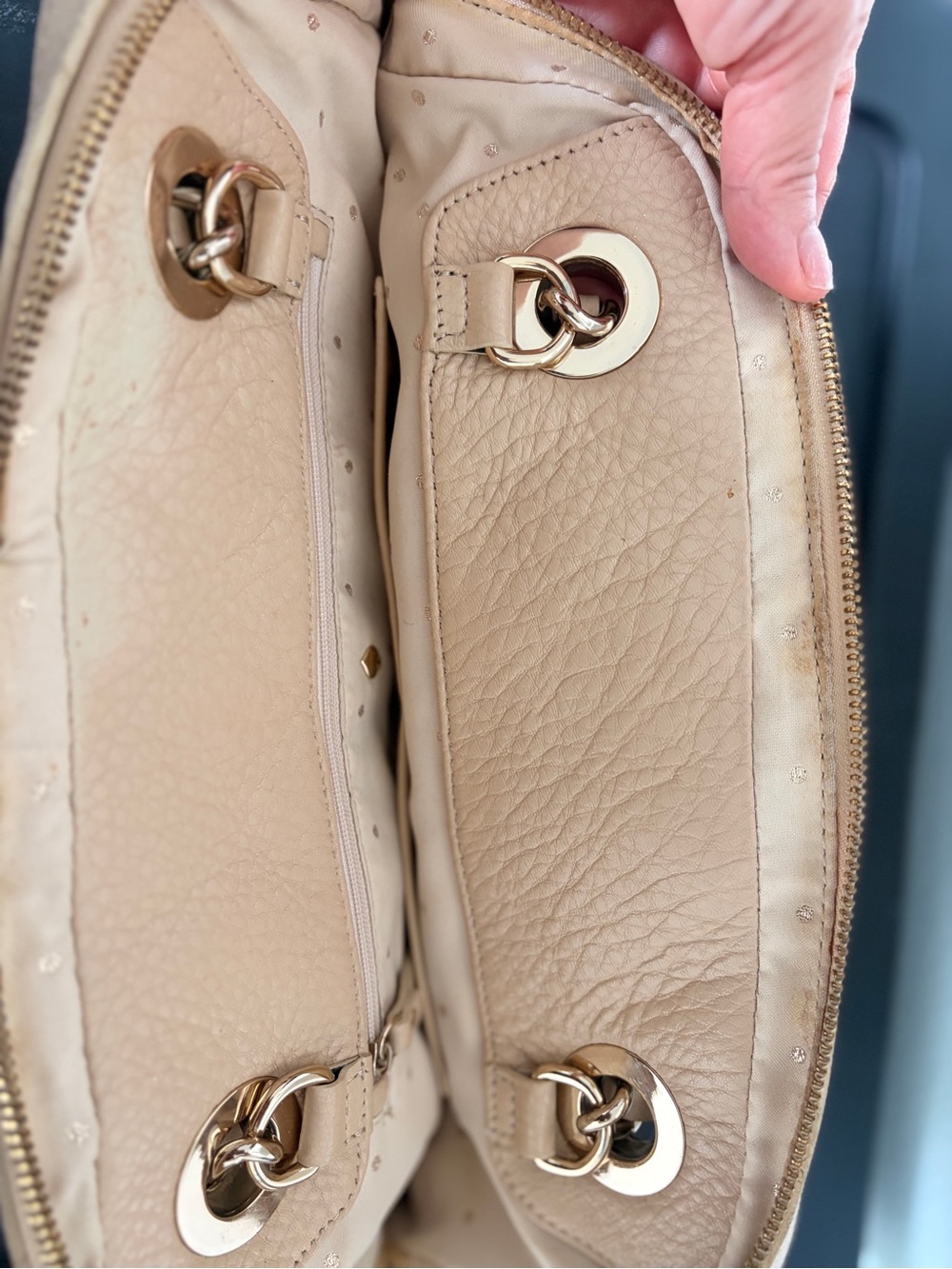 kate spade Quilted Leather Shoulder Bag - Nude- Used - Picture 8 of 10